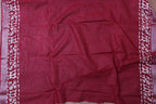 Stunning Maroon Linen Saree - Elegant Bhagalpur Design - Luxurion World