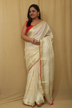 Soft and Elegant Pastel Bhagalpur Linen Cotton Saree - Luxurion World