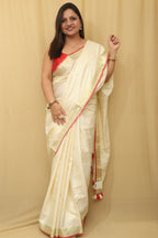 Soft and Elegant Pastel Bhagalpur Linen Cotton Saree - Luxurion World
