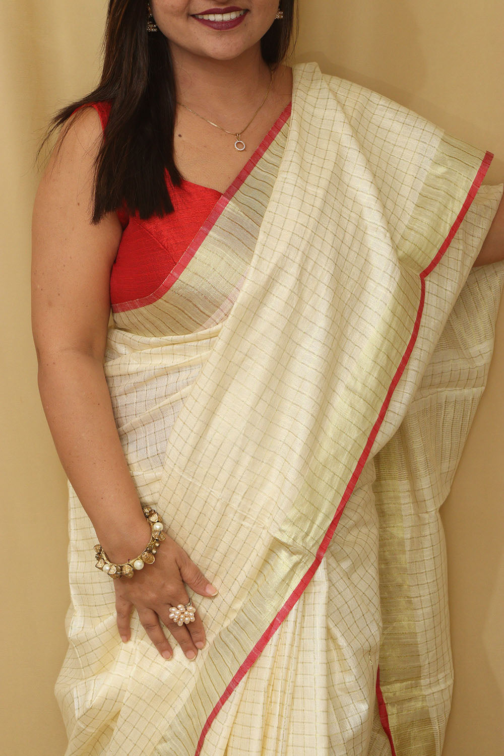 Soft and Elegant Pastel Bhagalpur Linen Cotton Saree - Luxurion World