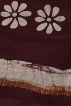 Elegant Purple Bhagalpur Chanderi Silk Batik Printed Saree - Luxurion World