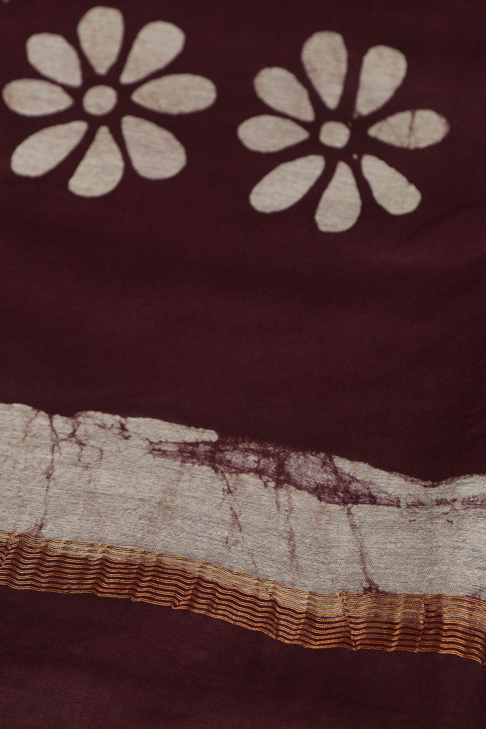 Elegant Purple Bhagalpur Chanderi Silk Batik Printed Saree - Luxurion World