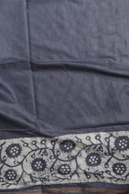 Elegant Grey Bhagalpur Chanderi Silk Batik Printed Saree - Luxurion World