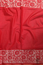 Exquisite Red Bhagalpur Chanderi Silk Batik Printed Saree - Luxurion World