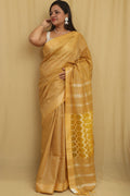 Stunning Yellow Bhagalpur Cotton Silk Saree - Luxurion World