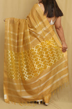 Stunning Yellow Bhagalpur Cotton Silk Saree - Luxurion World