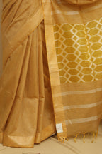 Stunning Yellow Bhagalpur Cotton Silk Saree - Luxurion World