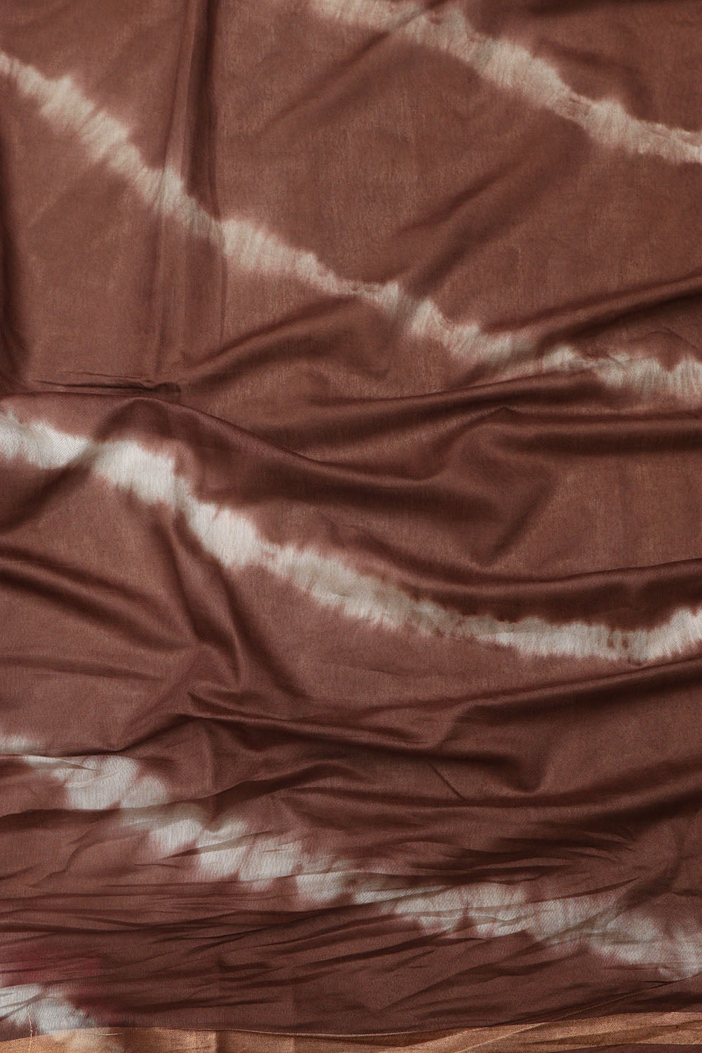 Stunning Brown Bhagalpur Cotton Silk Tie And Dye Leheriya Saree - Luxurion World