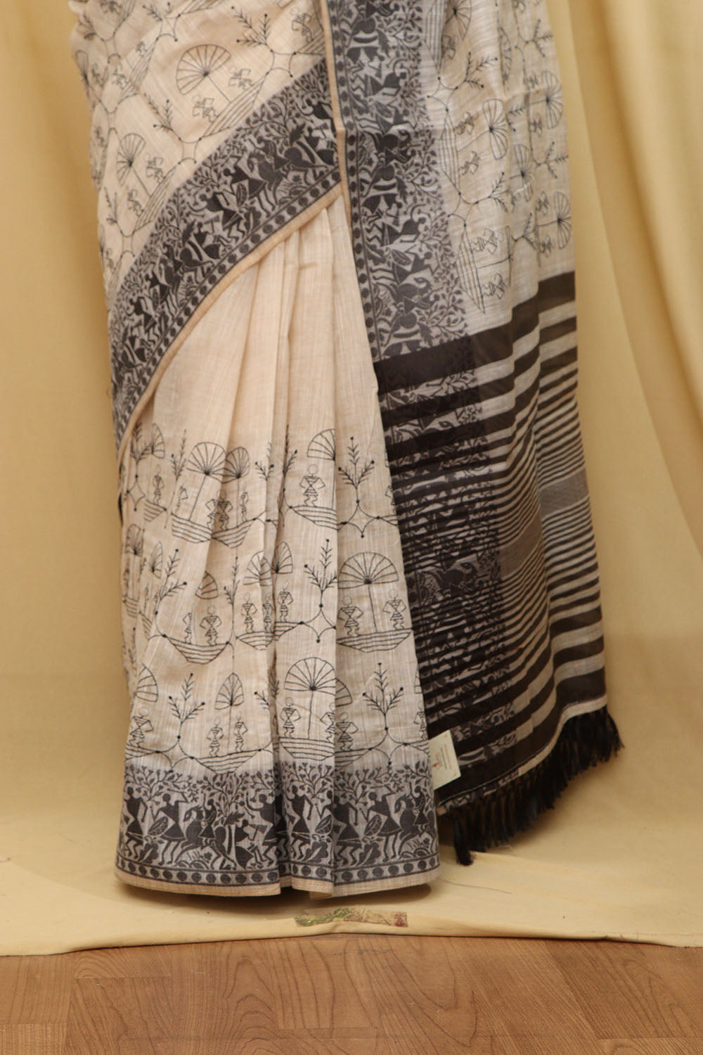 Pastel Embroidered Tussar Silk Saree - Stylish Elegance - Luxurion World