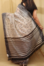 Pastel Embroidered Tussar Silk Saree - Stylish Elegance - Luxurion World