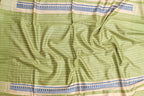 Elegant Blue Ghicha Tussar Silk Block Printed Saree - Luxurion World