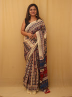 Multicolor Block Printed Cotton Saree - Luxurion World