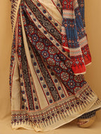 Multicolor Block Printed Cotton Saree - Luxurion World