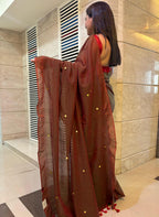 Stunning Green & Maroon Bengal Saree - Luxurion World