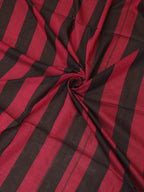 Pink And Black Bengal Cotton Stripe Design Saree - Luxurion World