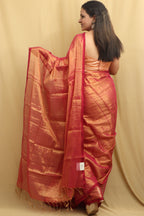 Exquisite Pink Bengal Tissue Cotton Saree - Luxurion World