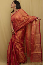 Exquisite Pink Bengal Tissue Cotton Saree - Luxurion World