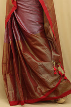 Exquisite Pink & Gold Bengal Saree - Timeless Elegance - Luxurion World