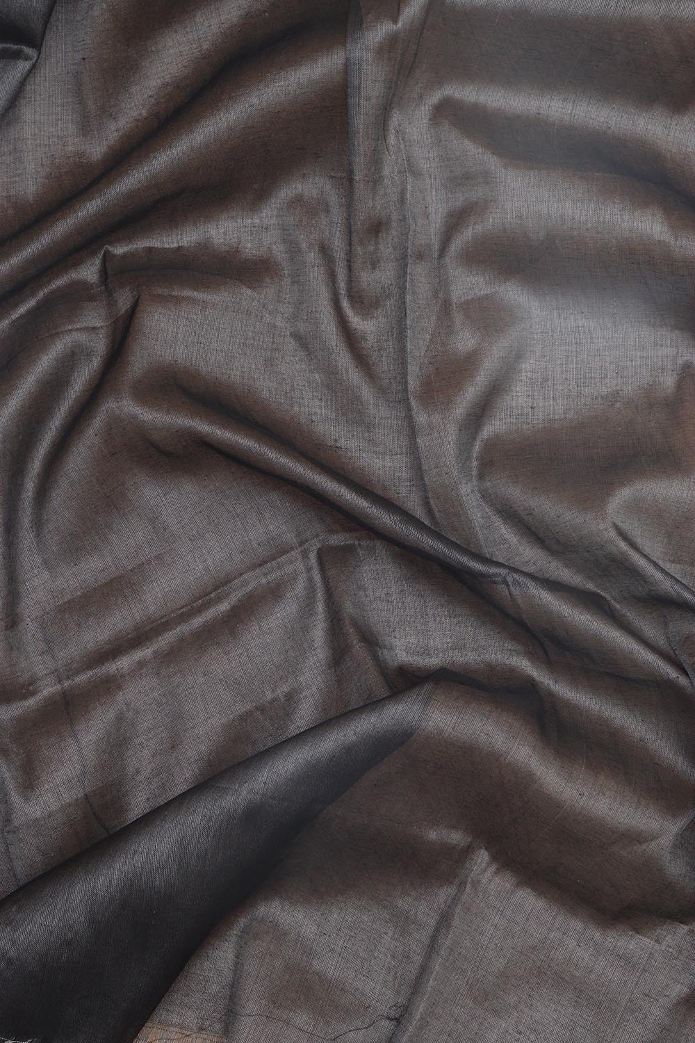 1 Min Ready To Wear - Grey Bengal Tissue Cotton Saree - Luxurion World