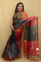 Colorful Bengal Tissue Cotton Saree - Vibrant Multicolor - Luxurion World