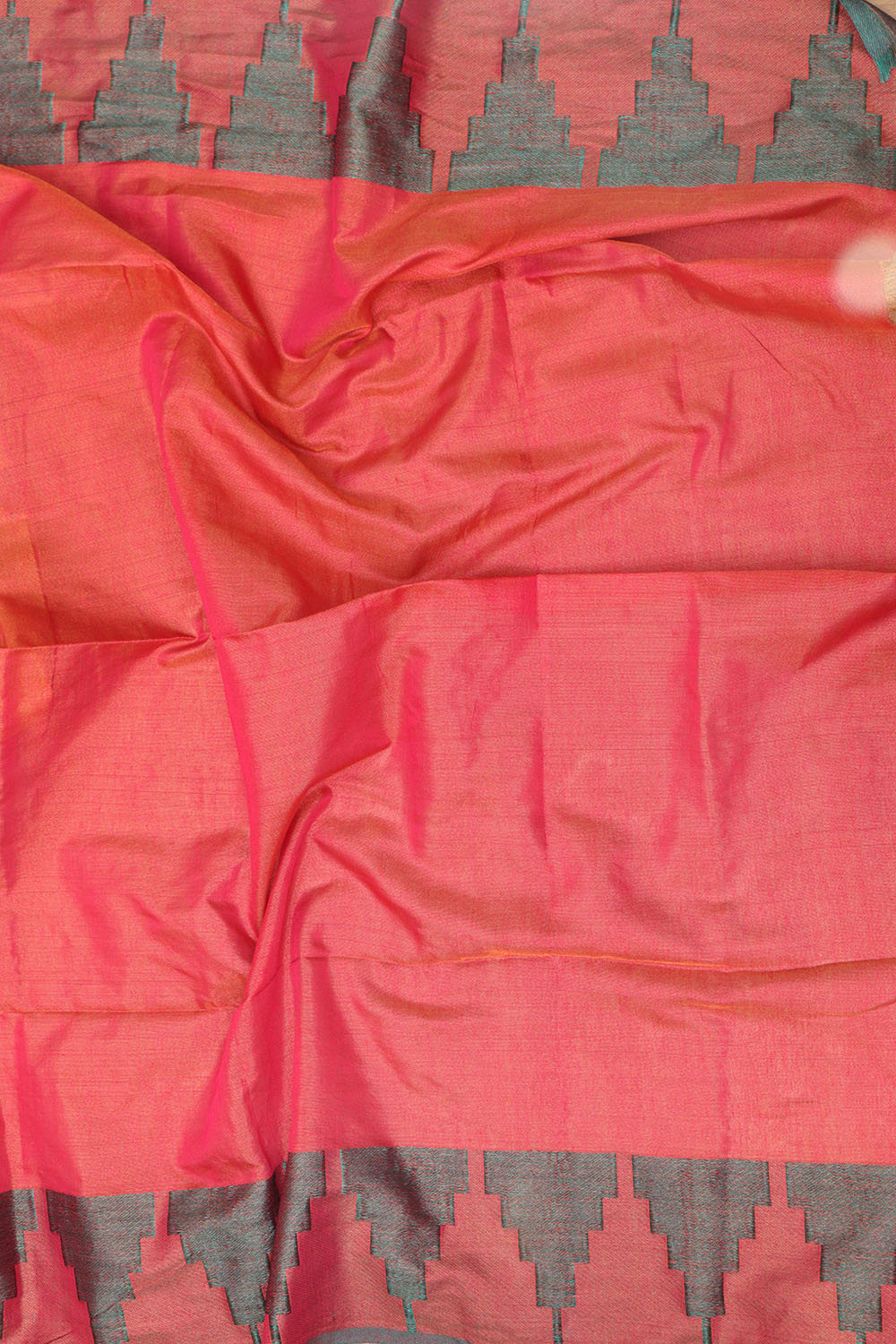 Yellow Bengal Plain Tissue Cotton Saree with Temple Border - Luxurion World