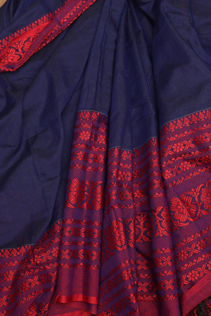 Stunning Blue Bengal Cotton Saree - Luxurion World