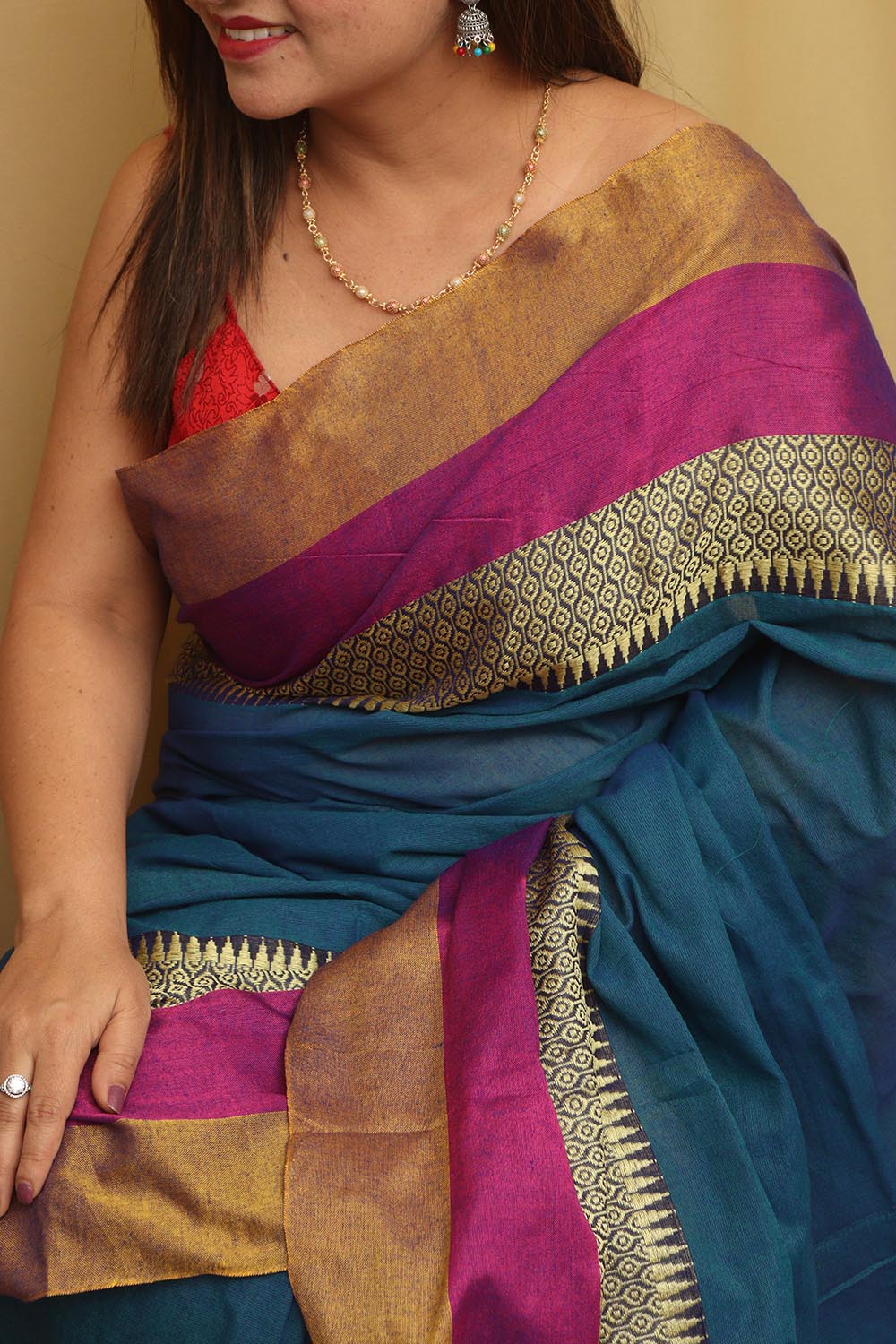Blue Bengal Cotton Saree - Elegant and Traditional - Luxurion World