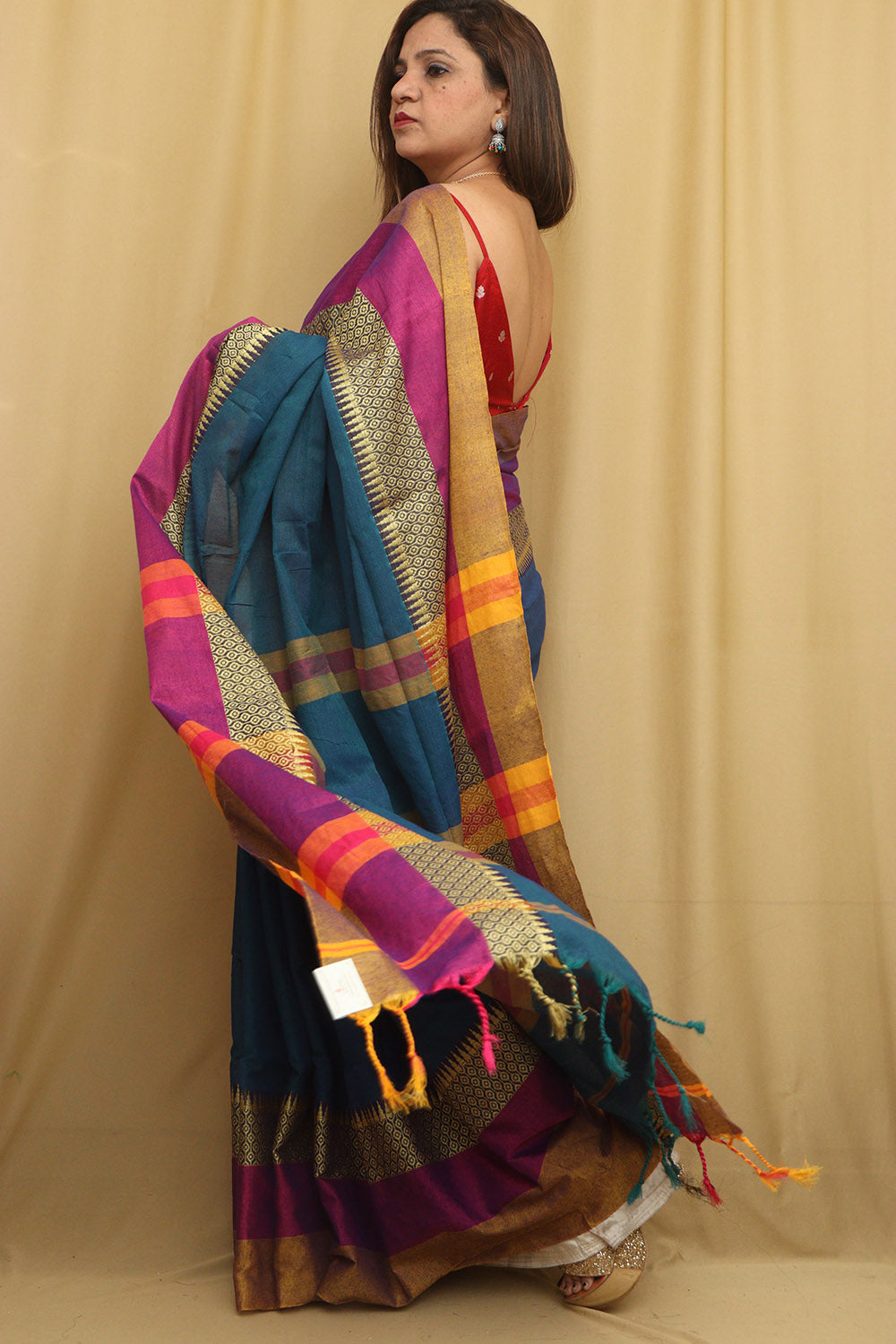 Blue Bengal Cotton Saree - Elegant and Traditional - Luxurion World