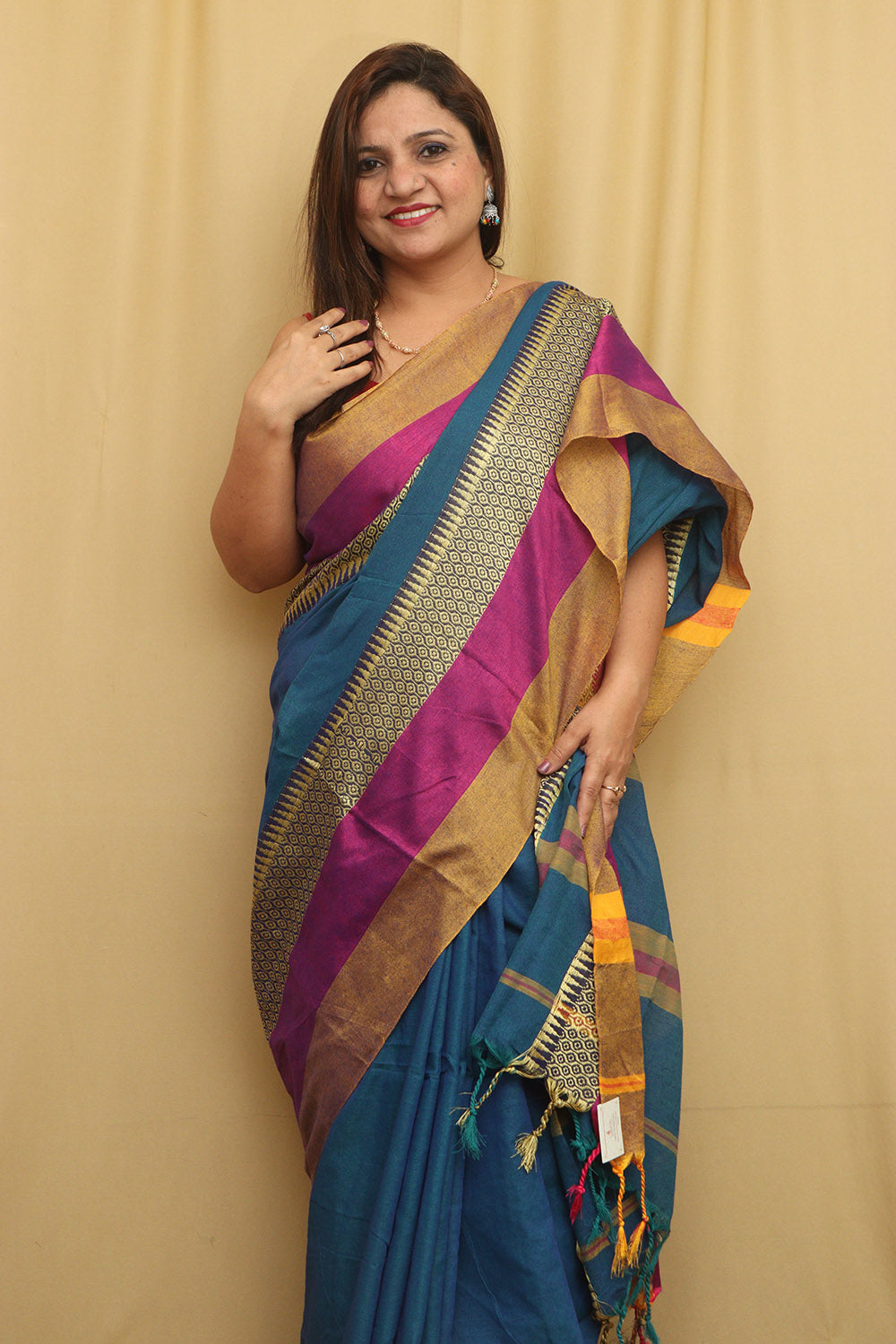 Blue Bengal Cotton Saree - Elegant and Traditional - Luxurion World