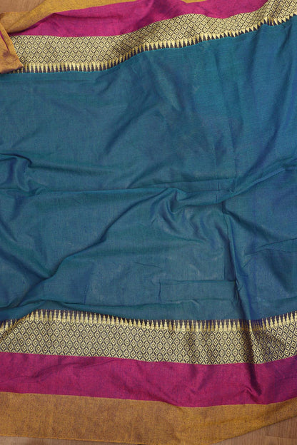 Blue Bengal Cotton Saree - Elegant and Traditional - Luxurion World
