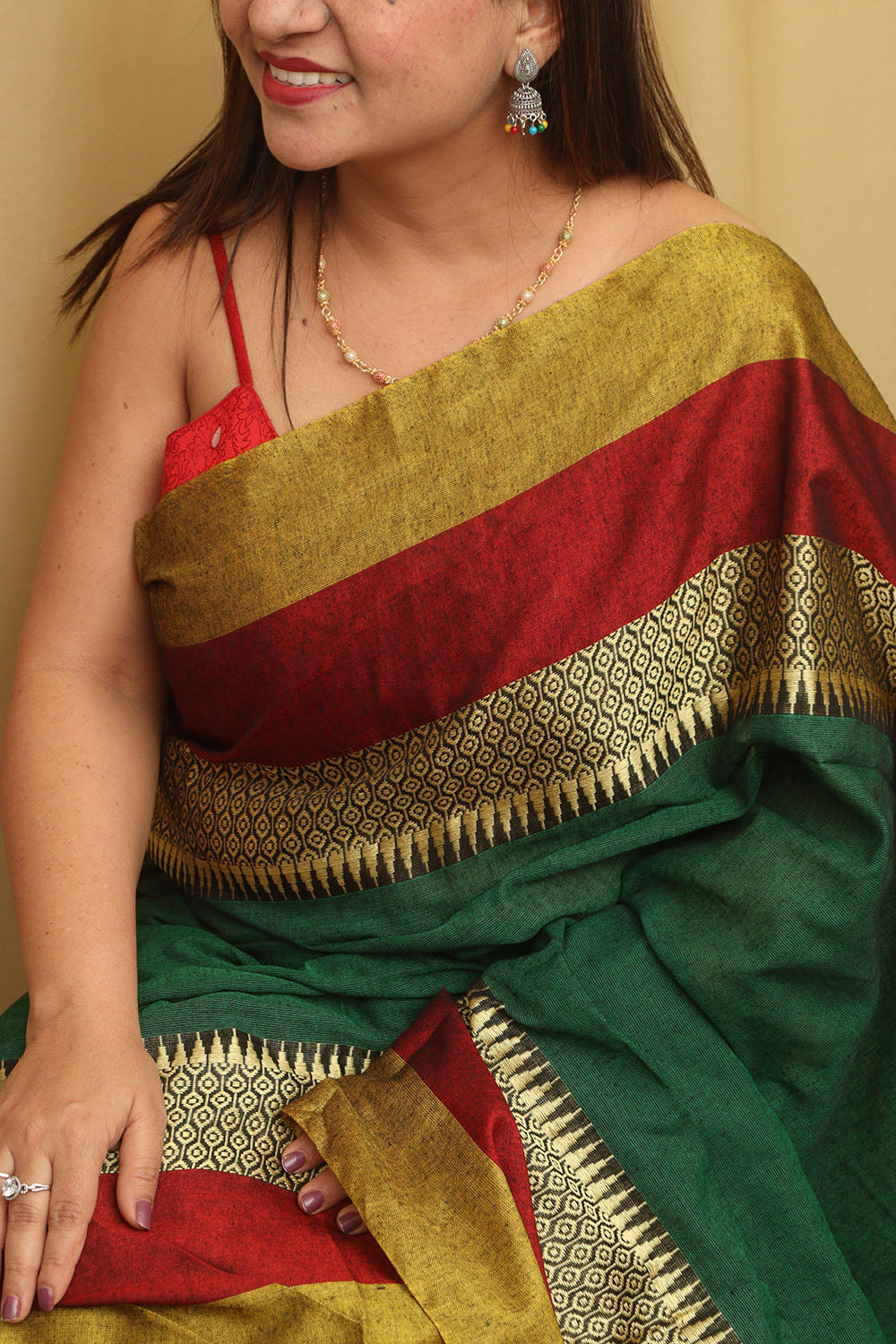 Stunning Green Bengal Cotton Saree - Beauty - Luxurion World