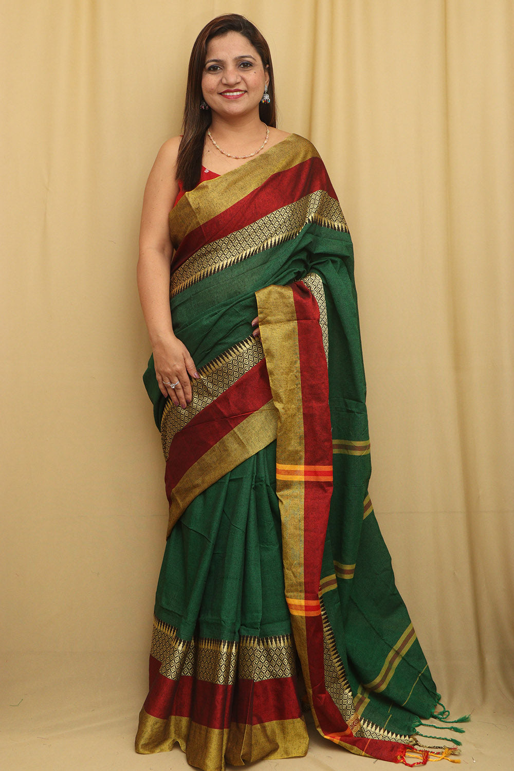 Stunning Green Bengal Cotton Saree - Beauty - Luxurion World