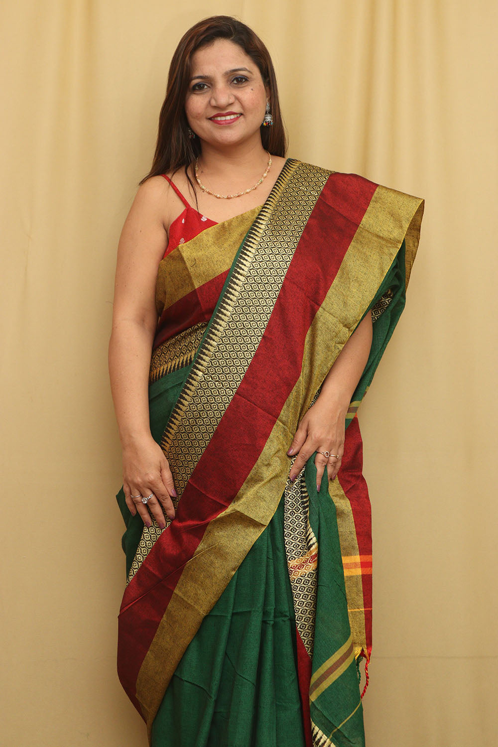 Stunning Green Bengal Cotton Saree - Beauty - Luxurion World