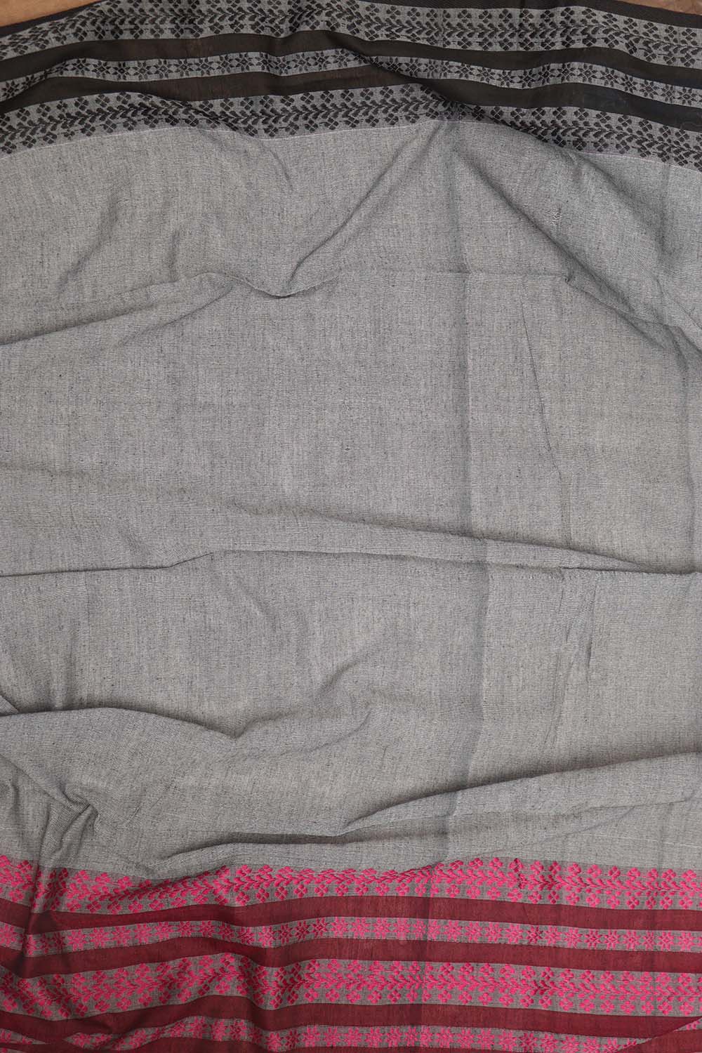 Elegant Grey Bengal Cotton Saree - Luxurion World