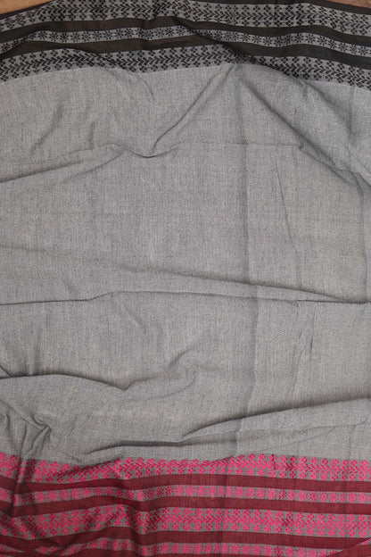 Elegant Grey Bengal Cotton Saree - Luxurion World
