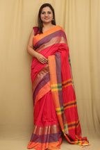 Stunning Pink Bengal Cotton Saree - Luxurion World