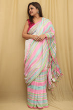 Elegant White Bengal Cotton Saree - Luxurion World