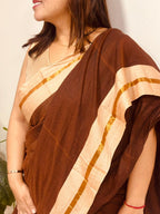 Brown Bengal Mul Cotton Saree