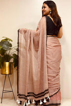 Brown Bengal Mul Cotton Saree Everyday Elegant