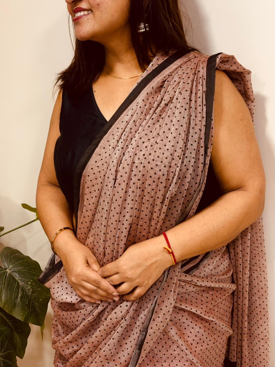 Brown Bengal Mul Cotton Saree Everyday Elegant