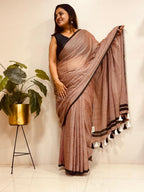 Brown Bengal Mul Cotton Saree Everyday Elegant