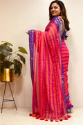 Pink Bengal Mul Cotton Saree Everyday Elegant
