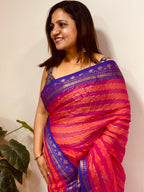 Pink Bengal Mul Cotton Saree Everyday Elegant