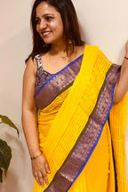 Yellow Bengal Mul Cotton Saree Everyday Elegant