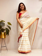 White Bengal Mul Cotton Saree Everyday Elegant