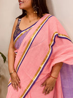 Pink Bengal Mul Cotton Saree IS1B7SU526090901