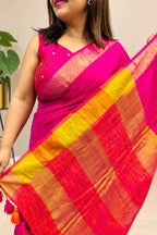 Pink Bengal Mul Cotton Saree IS1B7SU526090903