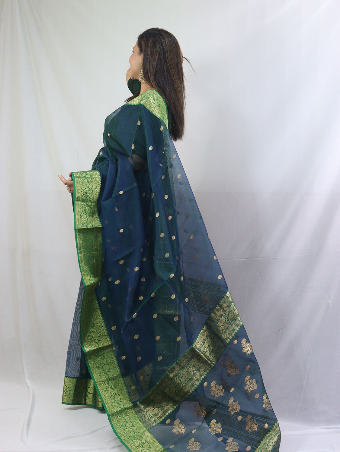 Exquisite Blue Handloom Chanderi Pure Katan Silk Saree - Perfect for Any Occasion - Luxurion World