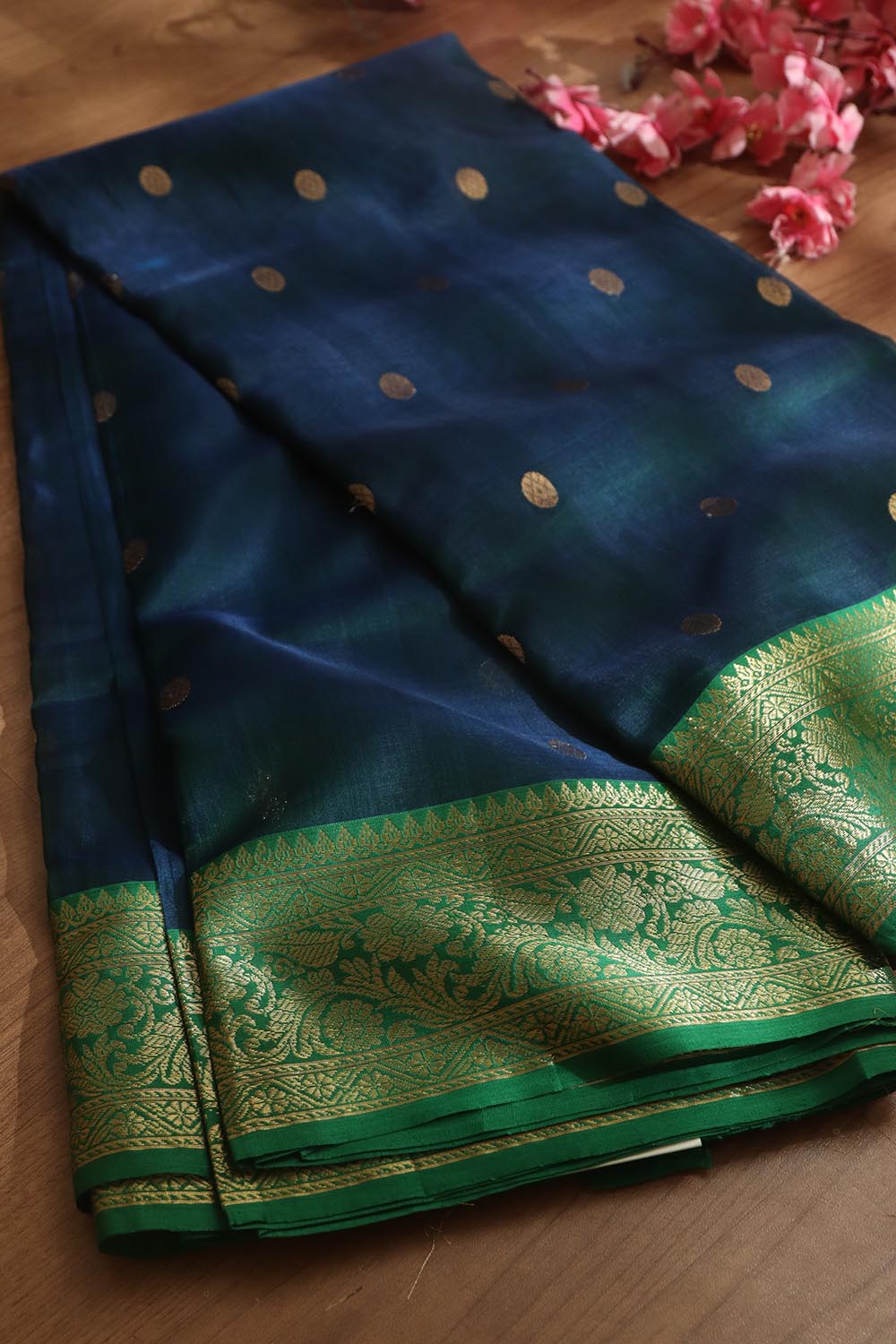 Exquisite Blue Handloom Chanderi Pure Katan Silk Saree - Perfect for Any Occasion - Luxurion World