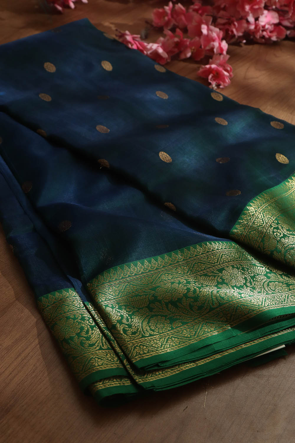 Exquisite Blue Handloom Chanderi Pure Katan Silk Saree - Perfect for Any Occasion - Luxurion World